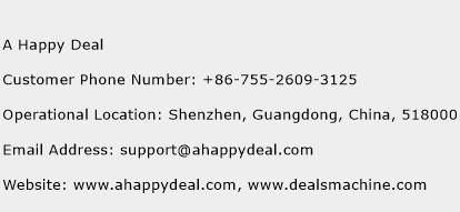 A Happy Deal Phone Number Customer Service