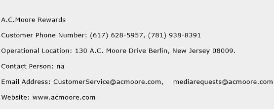 A.C.Moore Rewards Phone Number Customer Service
