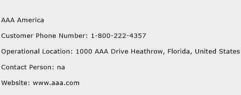 AAA America Phone Number Customer Service