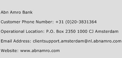 ABN AMRO Bank Phone Number Customer Service