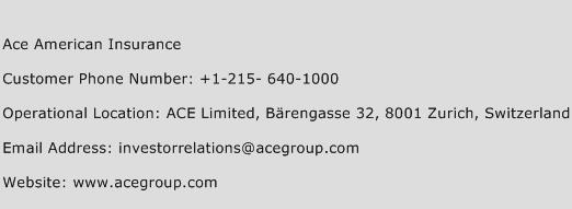 ACE American Insurance Contact Number | ACE American Insurance Customer