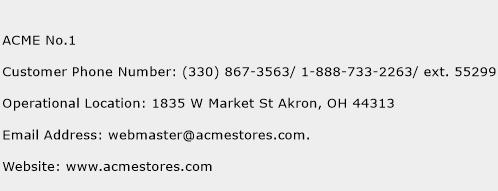 ACME No.1 Phone Number Customer Service
