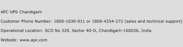 APC UPS Chandigarh Phone Number Customer Service