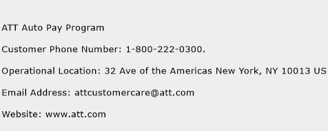 ATT Auto Pay Program Phone Number Customer Service