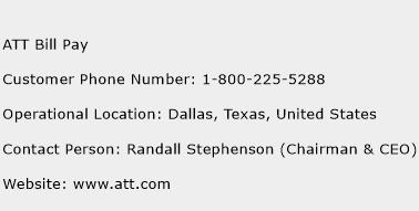 ATT Bill Pay Phone Number Customer Service