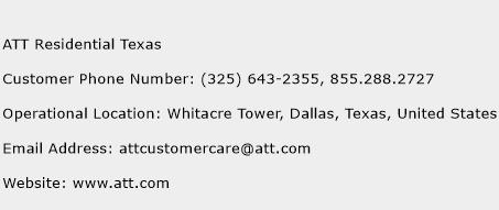 ATT Residential Texas Phone Number Customer Service