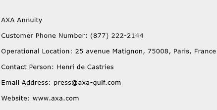AXA Annuity Phone Number Customer Service