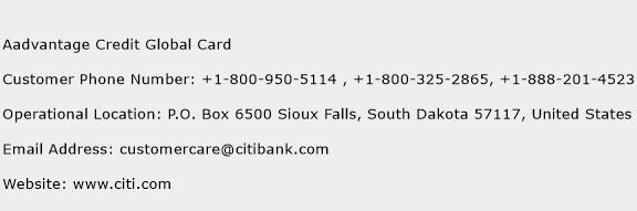 Aadvantage Credit Global Card Phone Number Customer Service