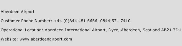 Aberdeen Airport Phone Number Customer Service