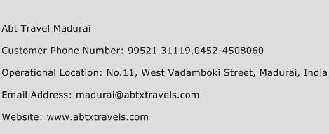 Abt Travel Madurai Phone Number Customer Service