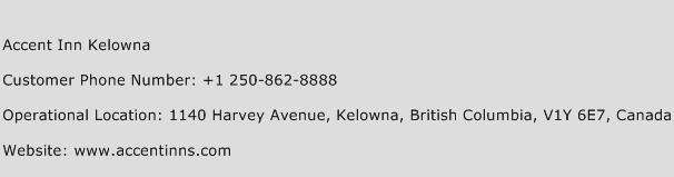 Accent Inn Kelowna Phone Number Customer Service