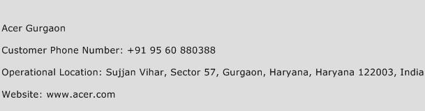 Acer Gurgaon Phone Number Customer Service