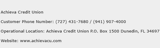 Achieva Credit Union Phone Number Customer Service