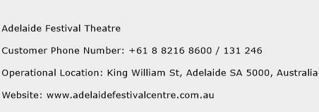 Adelaide Festival Theatre Phone Number Customer Service