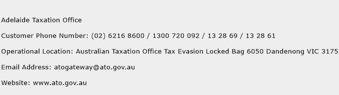 Adelaide Taxation Office Phone Number Customer Service