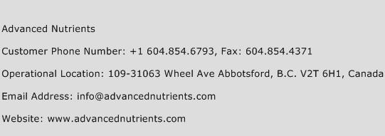 Advanced Nutrients Phone Number Customer Service