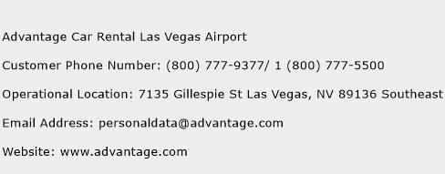 Advantage Car Rental Las Vegas Airport Phone Number Customer Service