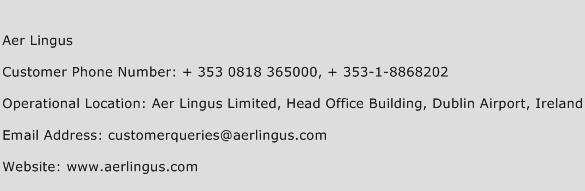 aer lingus seattle phone number