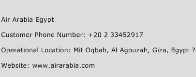 Air Arabia Egypt Phone Number Customer Service