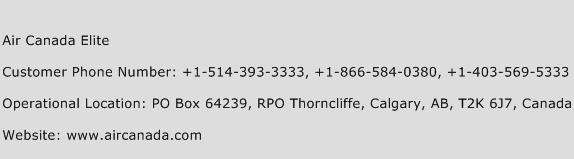 Air Canada Elite Phone Number Customer Service