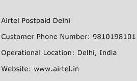 Airtel Postpaid Delhi Phone Number Customer Service