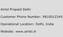 Airtel Prepaid Delhi Phone Number Customer Service