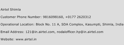 Airtel Shimla Phone Number Customer Service