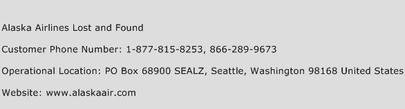 Alaska Airlines Lost and Found Phone Number Customer Service