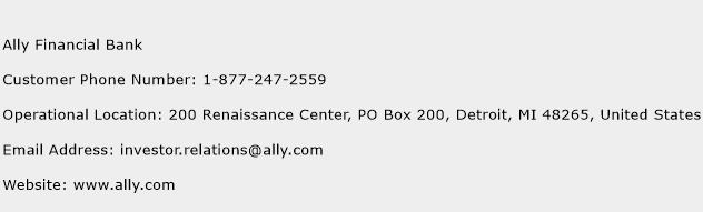 Ally Financial Bank Phone Number Customer Service