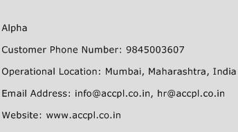 Alpha Phone Number Customer Service
