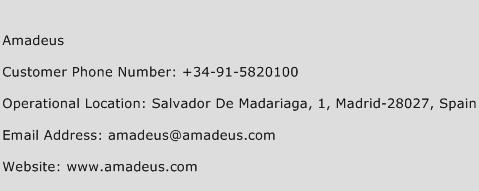 Amadeus Phone Number Customer Service