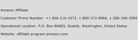 Amazon Affiliate Phone Number Customer Service
