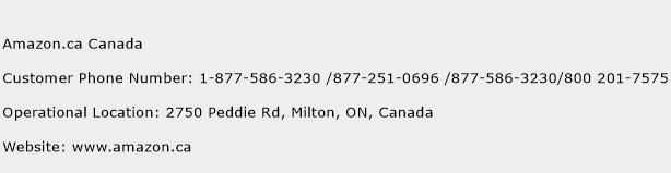 amazon support phone number canada