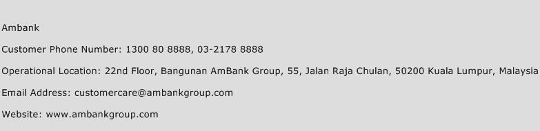 Ambank Phone Number Customer Service
