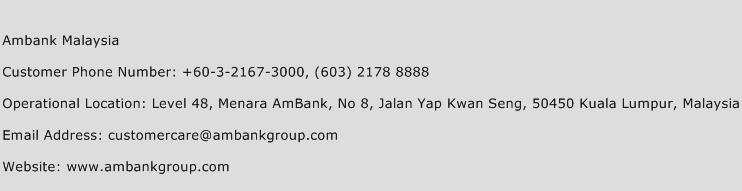 Ambank Malaysia Phone Number Customer Service