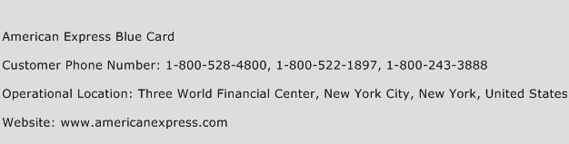 American Express Blue Card Contact Number | American Express Blue Card