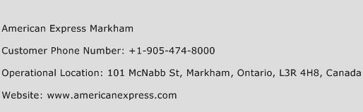 American Express Markham Phone Number Customer Service