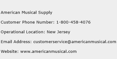 American Musical Supply Phone Number Customer Service