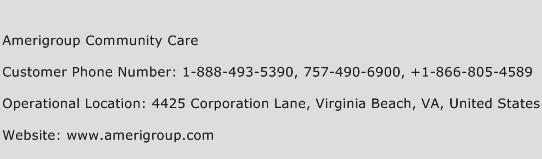 Amerigroup Community Care Phone Number Customer Service