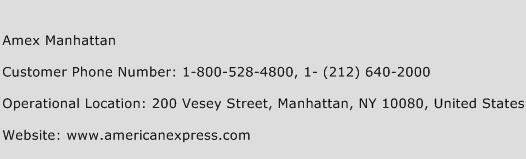 Amex Manhattan Phone Number Customer Service