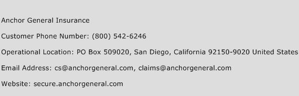 Anchor General Insurance Phone Number Customer Service