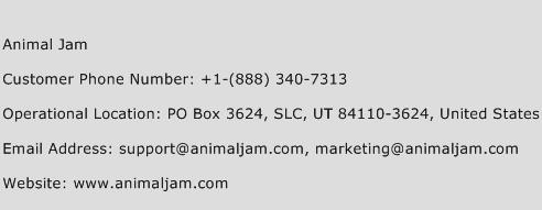 Animal Jam Phone Number Customer Service