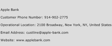 Apple Bank Phone Number Customer Service