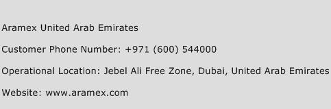Aramex United Arab Emirates Phone Number Customer Service
