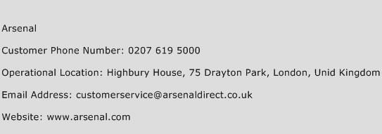 Arsenal Phone Number Customer Service