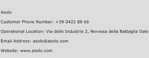 Asolo Phone Number Customer Service