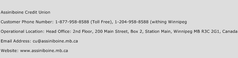 Assiniboine Credit Union Phone Number Customer Service