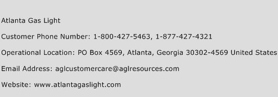 Atlanta Gas Light Phone Number Customer Service