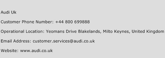 Audi Uk Phone Number Customer Service