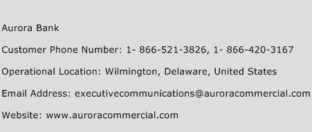 Aurora Bank Phone Number Customer Service